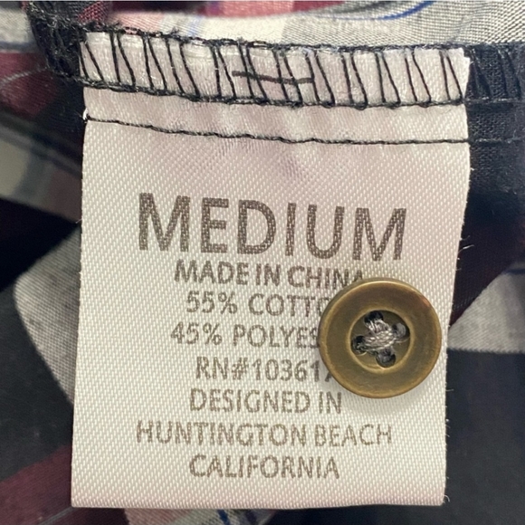 Costal Short Sleeve Plaid Shirt Men Size M - Picture 5 of 7